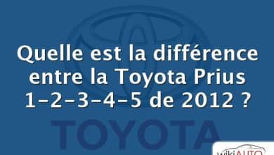 Quelle est la différence entre la Toyota Prius 1-2-3-4-5 de 2012 ?